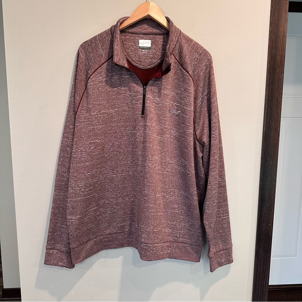 Greg Norman Men’s Maroon Red Quarter Zip Long Sleeve Pullover Golf XXL Business